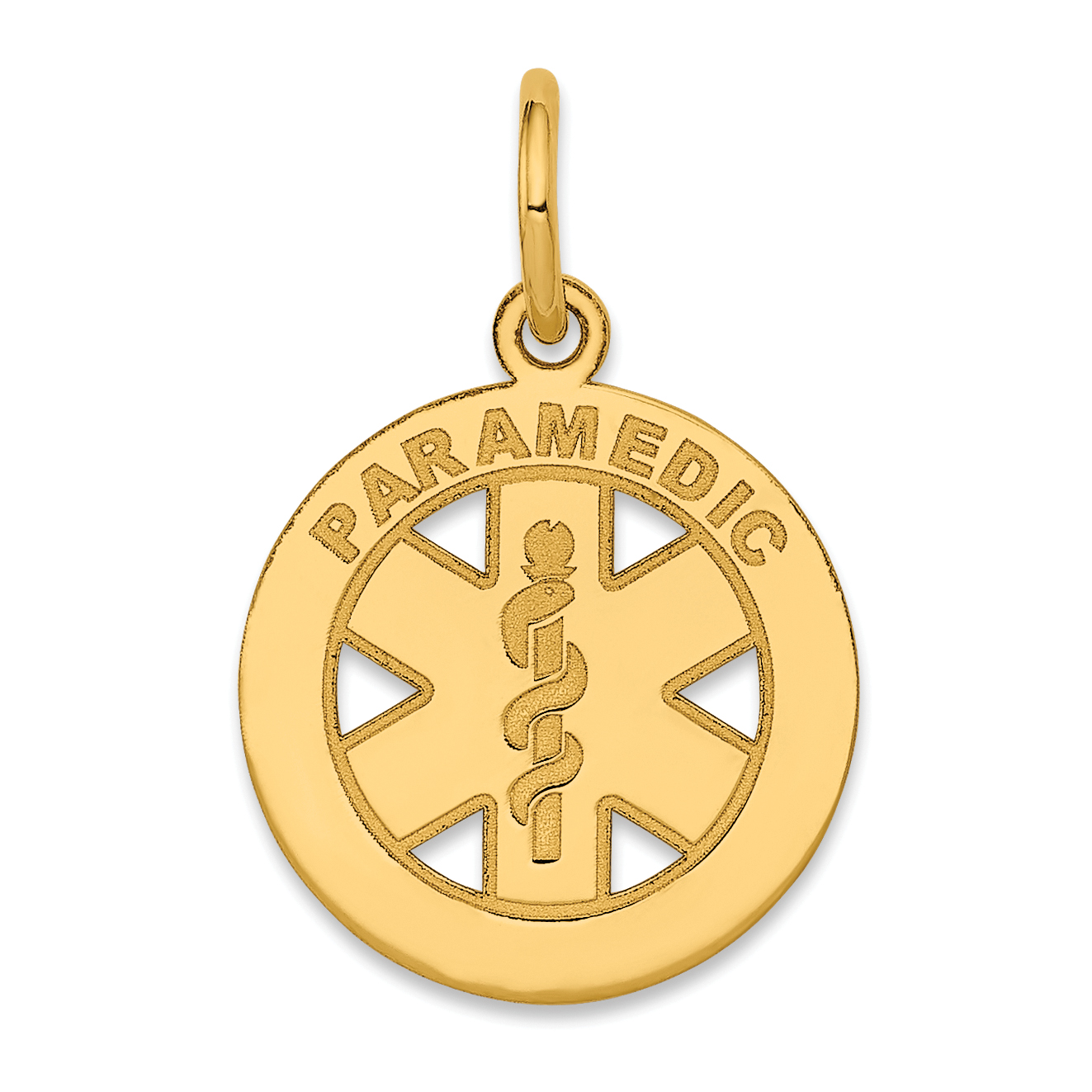 10k or 14k Yellow Gold Medical Alert ID Circle Pendant Charm 10k or 14k Yellow Gold Medical Alert ID Circle Pendant Charm